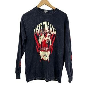 Taste the‎ Sesh S'Shots Grim Reaper Burnout Womens Long sleeve Tee Size M